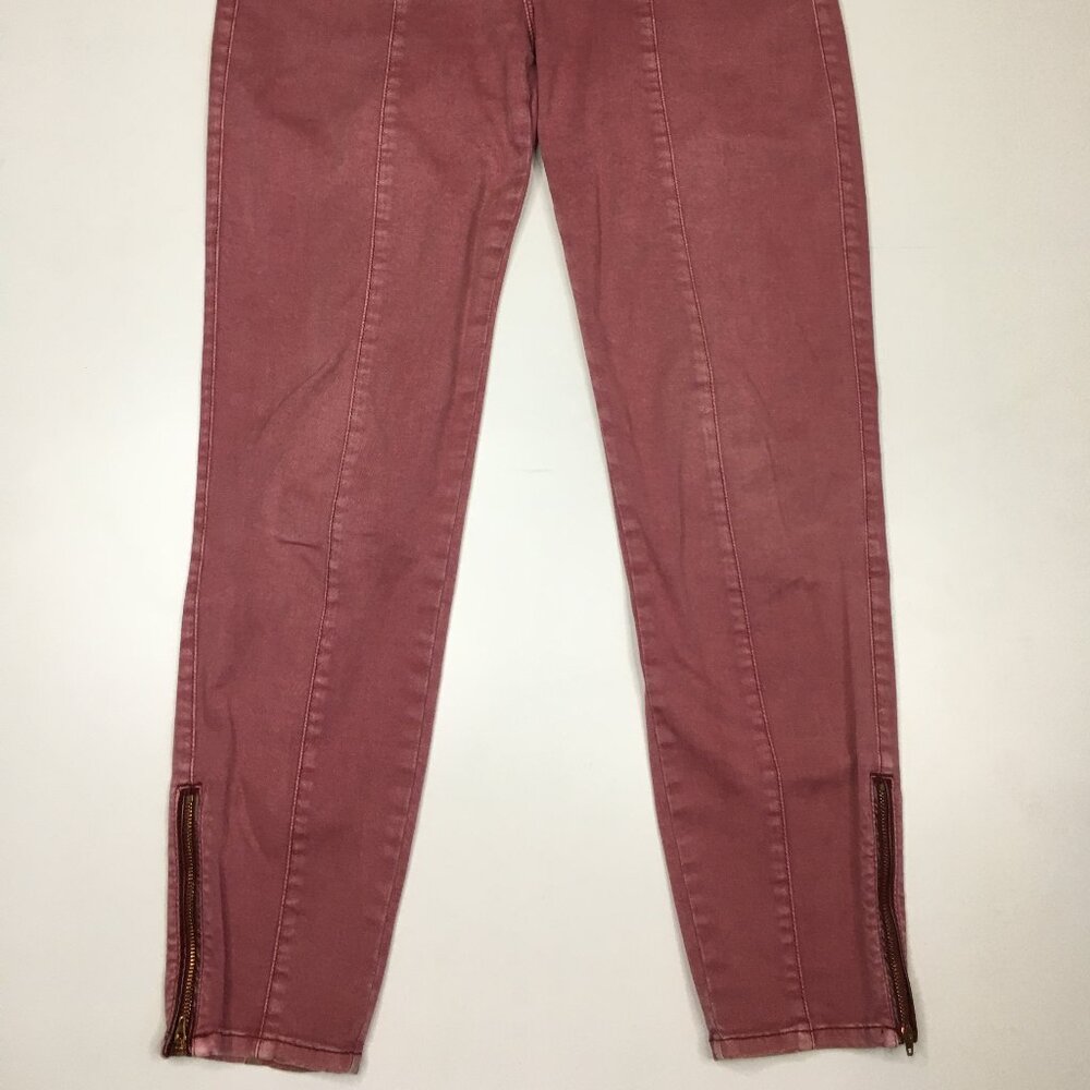 WHBM WHITE HOUSE BLACK MARKET Dark Pink THE SKIMMER Zip Ankle Jeans - Picture 7 of 11